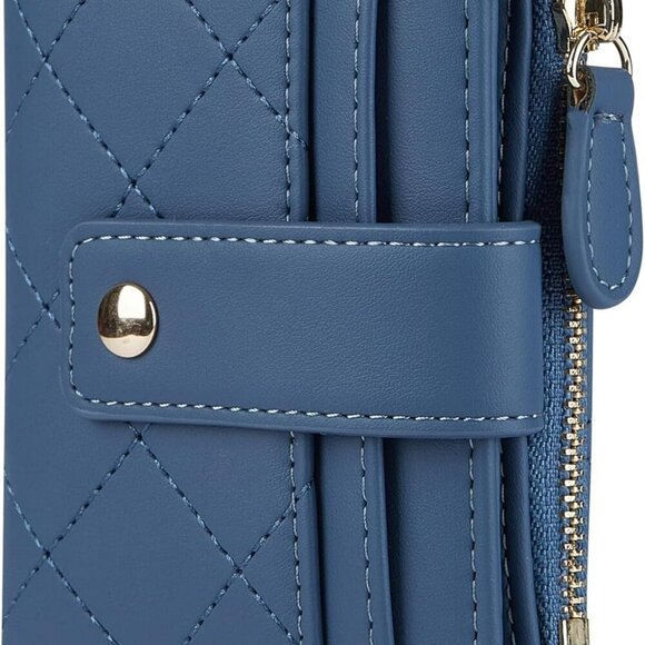 Accessories - Women's Cute Leather Card Holder Small Compact Bifold Wallet with Zip Coin Pocke
